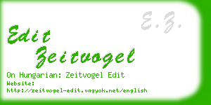 edit zeitvogel business card
